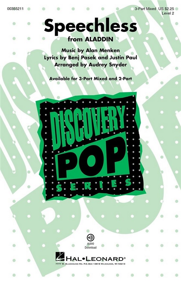 Speechless (from Aladdin)  for 3-part mixed chorus and piano  chorus score