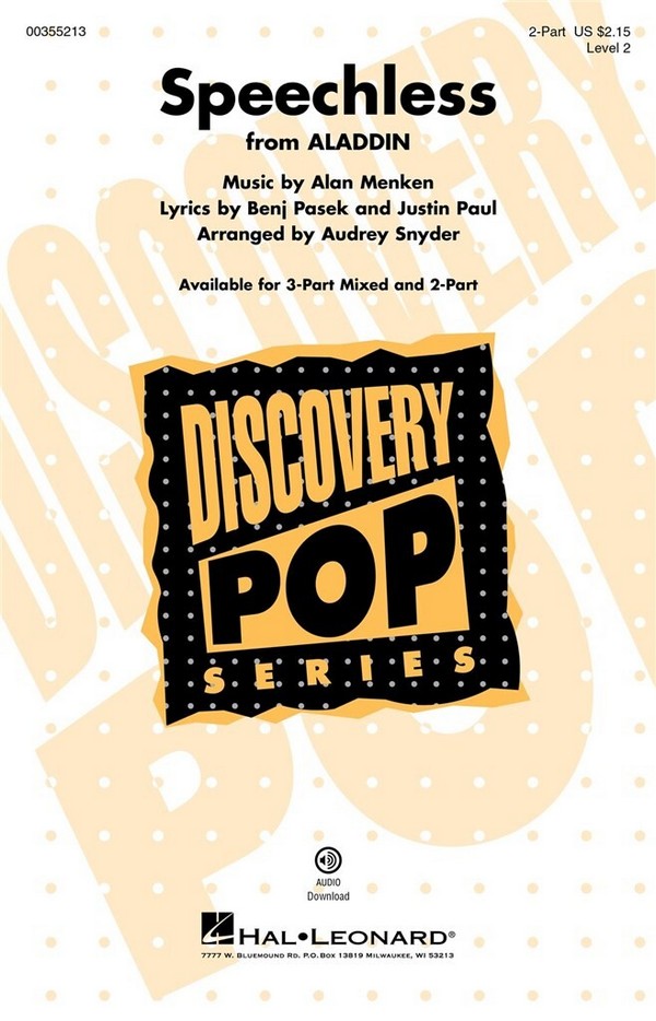 Alan Menken, Speechless (from Aladdin)&nbsp;&nbsp;2-Part Choir&nbsp;&nbsp;Chorpartitur