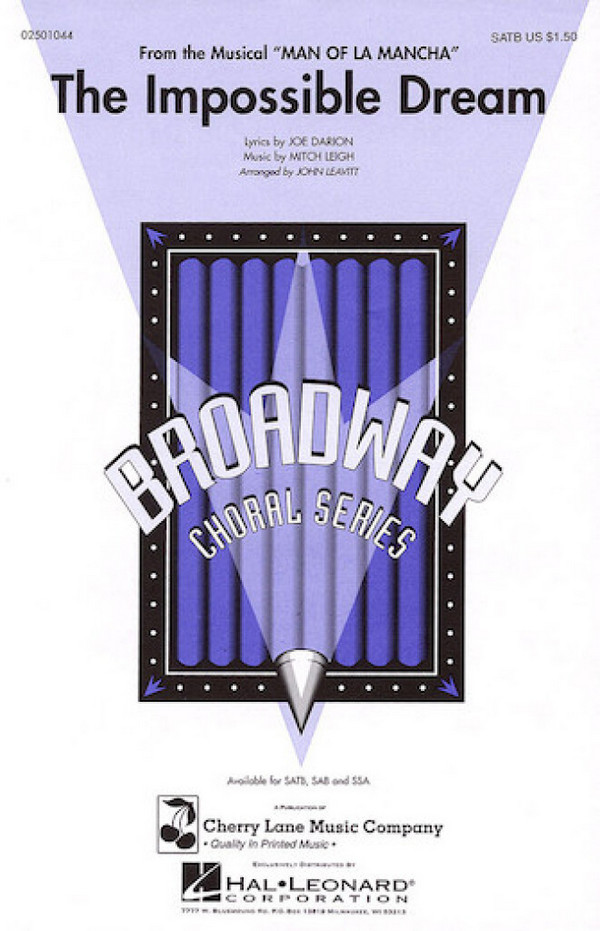 Joe Darion, The Impossible Dream  TTB  Chorpartitur