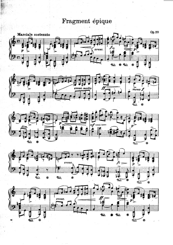 Fragment epique op.20  für Klavier solo  ARCHIVKOPIE