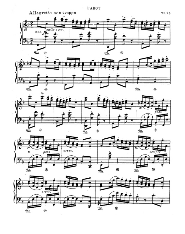 Gavotte op.29  für Klavier solo  ARCHIVKOPIE