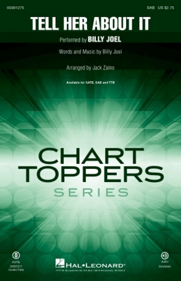 Billy Joel, Tell Her About It&nbsp;&nbsp;SAB&nbsp;&nbsp;Choral Score