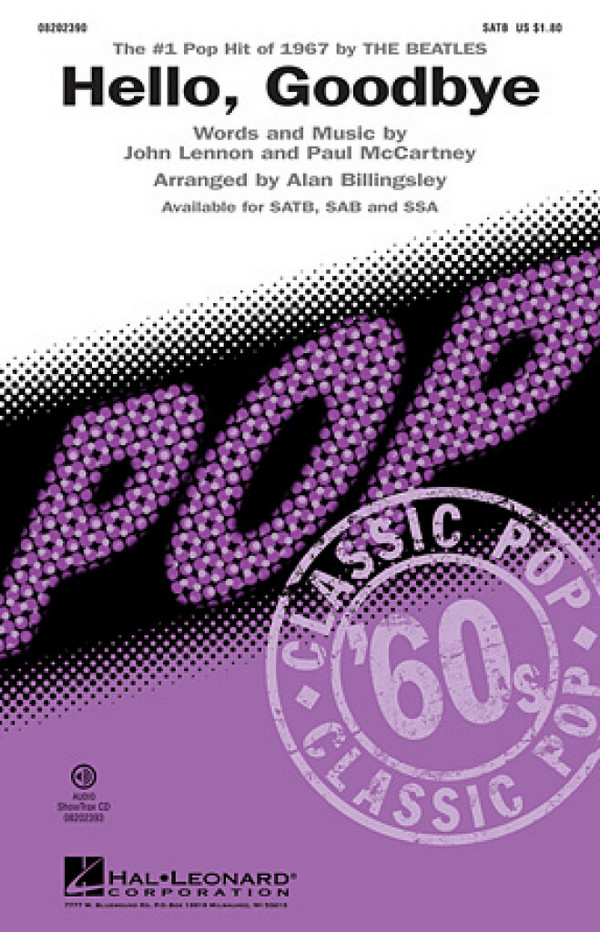 Hello Goodbye&nbsp;&nbsp;for mixed chorus a cappella&nbsp;&nbsp;