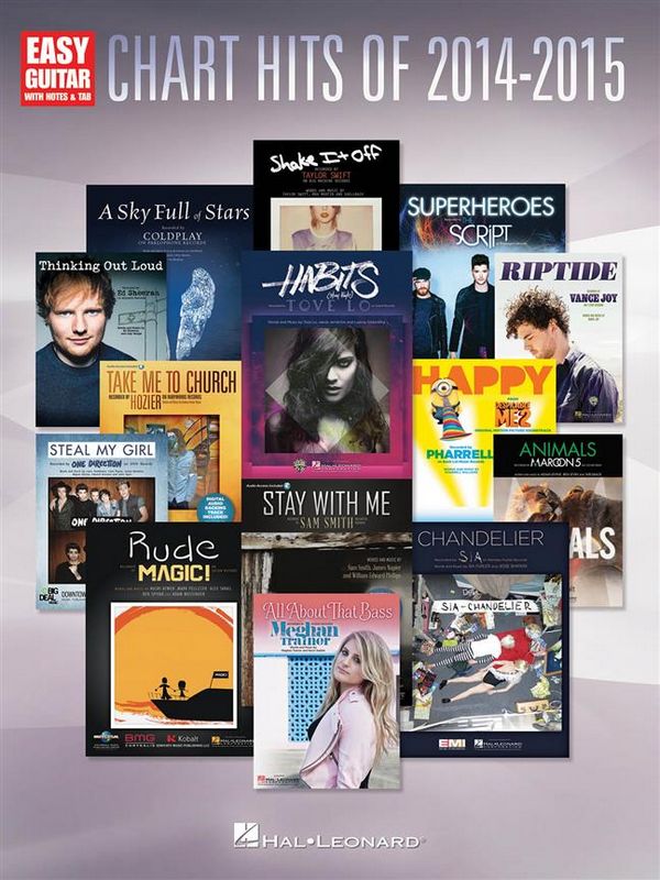 Chart Hits of 2014-2015:&nbsp;&nbsp;for easy guitar/tab&nbsp;&nbsp;