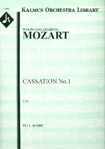 Cassation G major no.1&nbsp;&nbsp;for chamber orchestra&nbsp;&nbsp;score