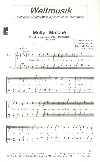 Molly Malone  für Männerchor a cappella  Partitur (dt)