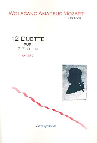 12 kleine Duette KV487  für 2 Flöten  Spielpartitur