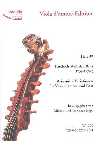 Aria mit 7 Variationen  für Viola d'amore und Bass  Partitur und Stimmen (Bc nicht ausgesetzt)