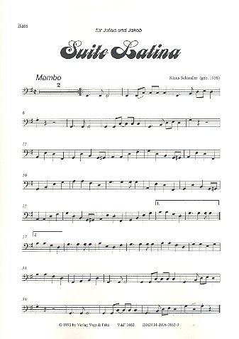 Suite Latina  für Zupforchester (Blockflöte und Percussion ad lib)  Bass