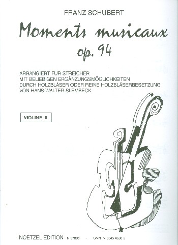 Moments musicaux op.94&nbsp;&nbsp;für Streicher (Holzbläser ad lib)&nbsp;&nbsp;Violine 2