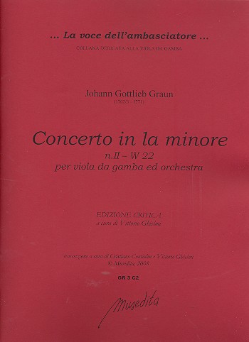 Konzert a-Moll Nr.2 W22  für Viola da gamba und Streicher  Partitur und Stimmen (solo-1-1-1-1)