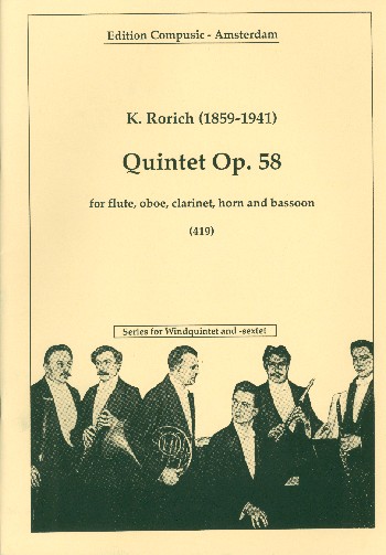Quintett op.58&nbsp;&nbsp;für Flöte, Oboe, Klarionette, Horn und Fagott&nbsp;&nbsp;Partitur und Stimmen