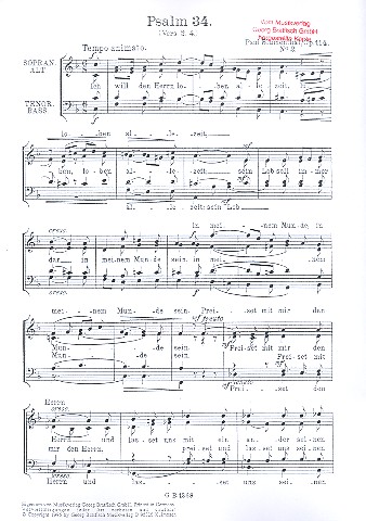 Psalm 34 op.114,2  für gem Chor a cappella  Partitur