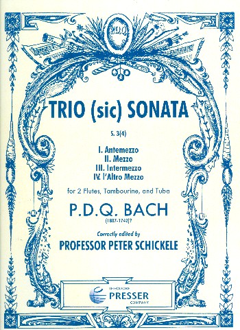 Trio (sic) Sonata  for 2 flutes, tambourine and tuba  score and parts