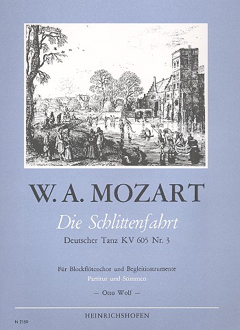 Die Schlittenfahrt KV60,3&nbsp;&nbsp;für Blockflöten und Begleitinstrumente&nbsp;&nbsp;Partitur