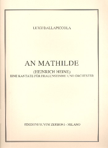 An Mathilde  für Frauenstimme und Orchester  Klavierauszug