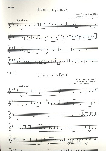 Panis angelicus  für Sopran und Orchester  Stimmensatz (Streicher 1-1-1-1-1)