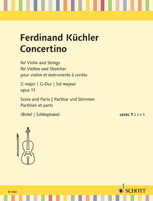 Concertino G-Dur op.11  für Violine und Streichquartett (Streichorchester) (Kontrabass ad lib)  Partitur und Stimmen