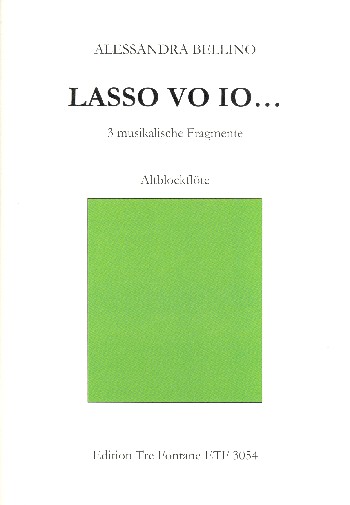 Lasso vo oi  für Altblockflöte  