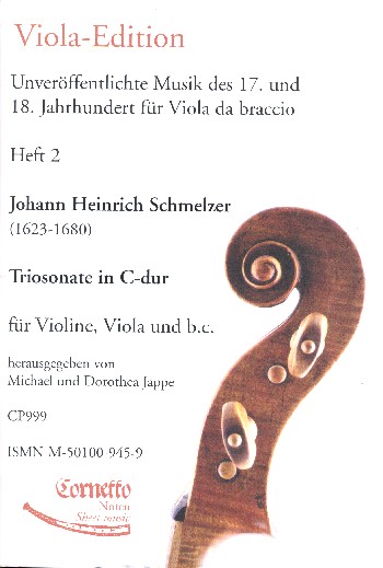 Sonate C-Dur&nbsp;&nbsp;für Violine, Viola und Bc&nbsp;&nbsp;Partitur und Stimmen (Bc nicht ausgesetzt)