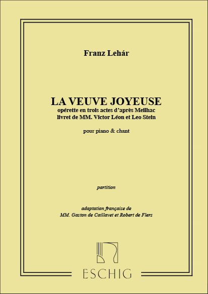 La veuve joyeuse&nbsp;&nbsp;&nbsp;&nbsp;réduction chant et piano (frz)