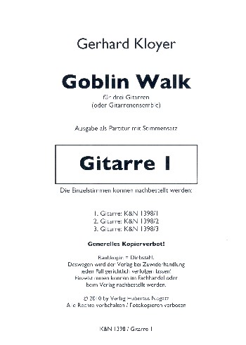Goblin Walk  für 3 Gitarren (Ensemble)  Gitarre 1