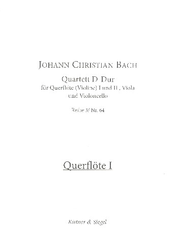 Quartett D-Dur  für 2 Querflöte (Violinen) und Viola und Violoncello  Stimmen
