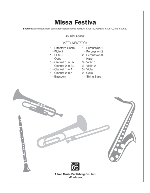 Missa festiva&nbsp;&nbsp;for mixed chorus and orchestra&nbsp;&nbsp;score and instrumental parts