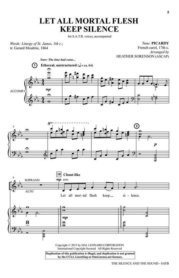 The Silence and the Sound&nbsp;&nbsp;for mixed chorus and orchestra&nbsp;&nbsp;vocal score