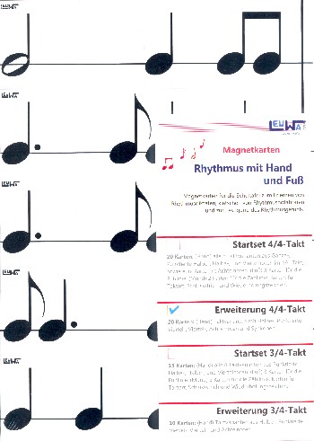 Rhythmus mit Hand und Fuss Erweiterung 4/4-Takt    20 Karten