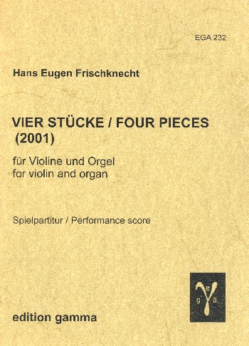 4 Stücke  für Violine und Orgel  2 Spielpartituren