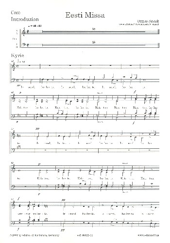 Missa no.3  for mixed chorus, organ and percussion  chorus score