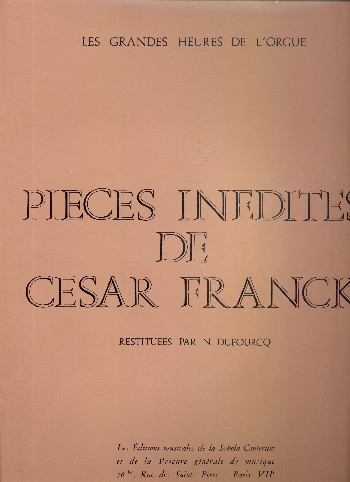 Pièces inédites  pour orgue  
