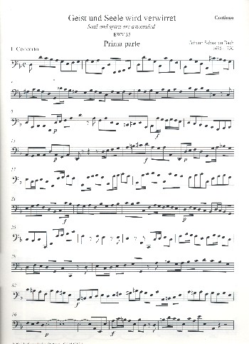 Geist und Seele wird verwirret&nbsp;&nbsp;Kantate Nr.35 BWV35&nbsp;&nbsp;Basso continuo