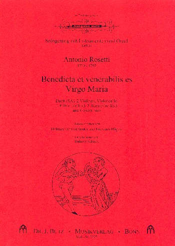 Benedicta et venerabilis es Virgo Maria  für Sopran, Alt und Instrumente  Partitur und Stimmen