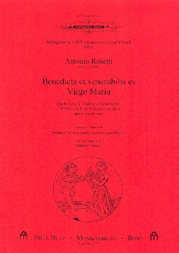 Benedicta et venerabilis es Virgo Maria  für Sopran, Alt und Instrumente  Partitur und Stimmen
