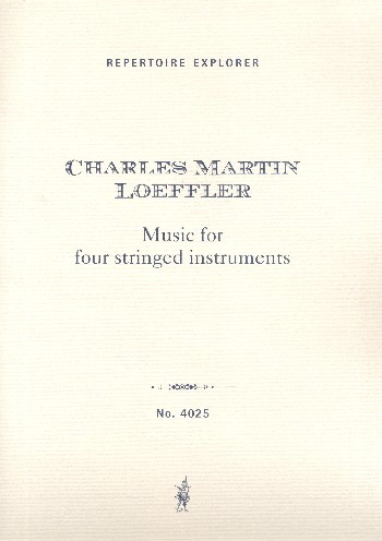 Music for 4 stringed Instruments  für Streichquartett  Studienpartitur und Stimmen