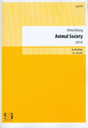 Animal Society  für Blockflöte (Garklein bis Kontrabass, 1 Spieler)  