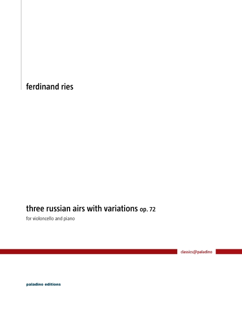 3 russian airs with variations op.7   for violoncello and piano  