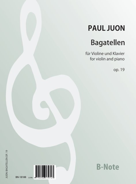 Drei Bagatellen für Violine und Klavier op.19  Violine,Klavier  Spielnoten