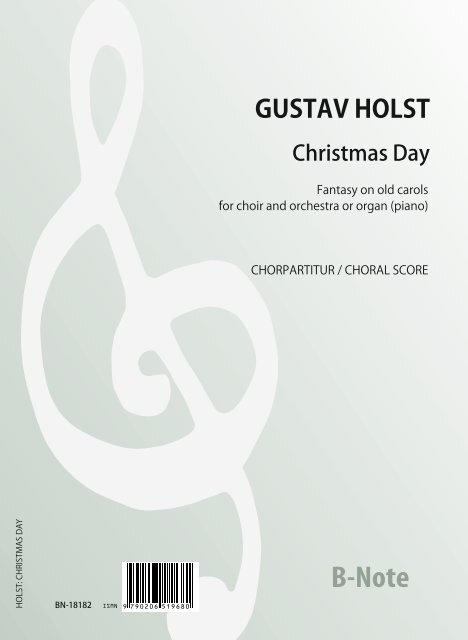 Christmas Day - Fantasy on old Carols für Chor SATB und Orgel / Klavier (Chorpart.)&nbsp;&nbsp;Chor SATB,Orgel&nbsp;&nbsp;Chorpartitur
