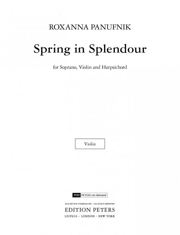 Spring in Splendour&nbsp;&nbsp;for Soprano, Violin and Harpsichord (Violin Part)&nbsp;&nbsp;