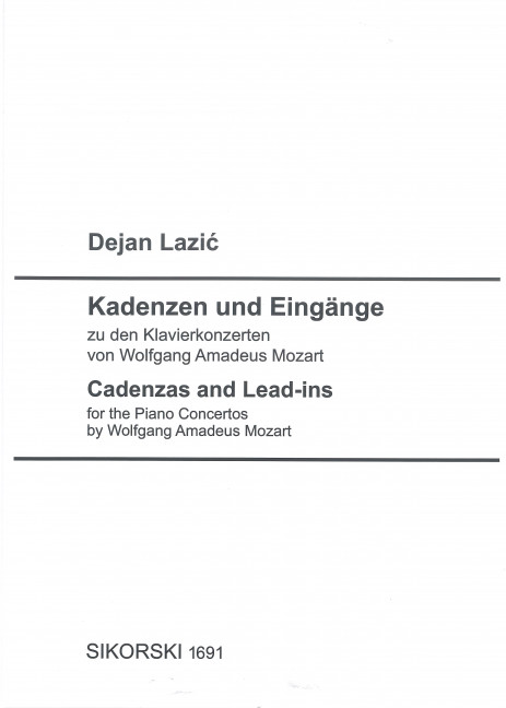 Kadenzen und Eingänge zu den Klavierkonzerten von W. A. Mozart&nbsp;&nbsp;Klavier&nbsp;&nbsp;