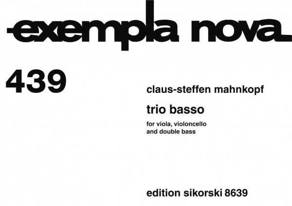 Trio basso&nbsp;&nbsp;Viola, Violoncello, Kontrabass&nbsp;&nbsp;Studienpartitur