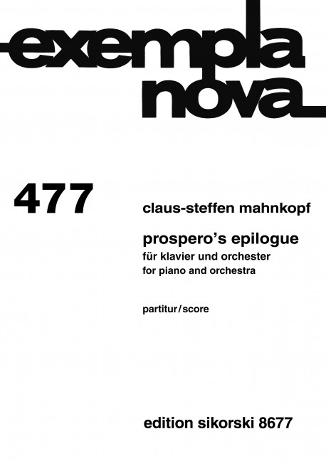 Prospero's Epilogue&nbsp;&nbsp;Klavier, Orchester&nbsp;&nbsp;Studienpartitur