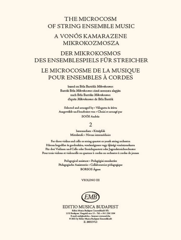 The Microcosm of String Ensemble Music Vol. 2&nbsp;&nbsp;String Ensemble&nbsp;&nbsp;Part