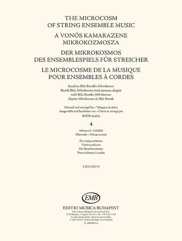 The Microcosm of String Ensemble Music Vol. 4&nbsp;&nbsp;String Ensemble&nbsp;&nbsp;Part