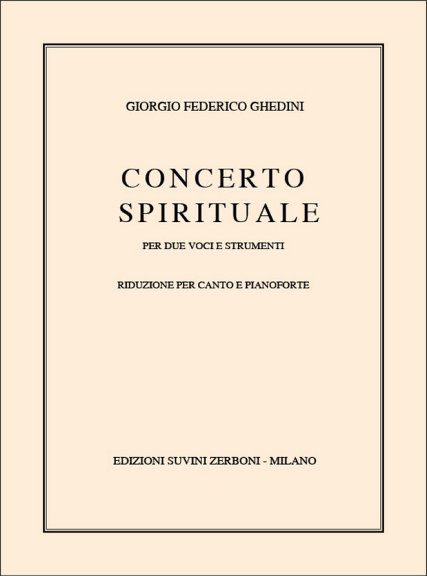 Concerto Spirituale&nbsp;&nbsp;Women's Choir and Orchestra&nbsp;&nbsp;Piano Reduction