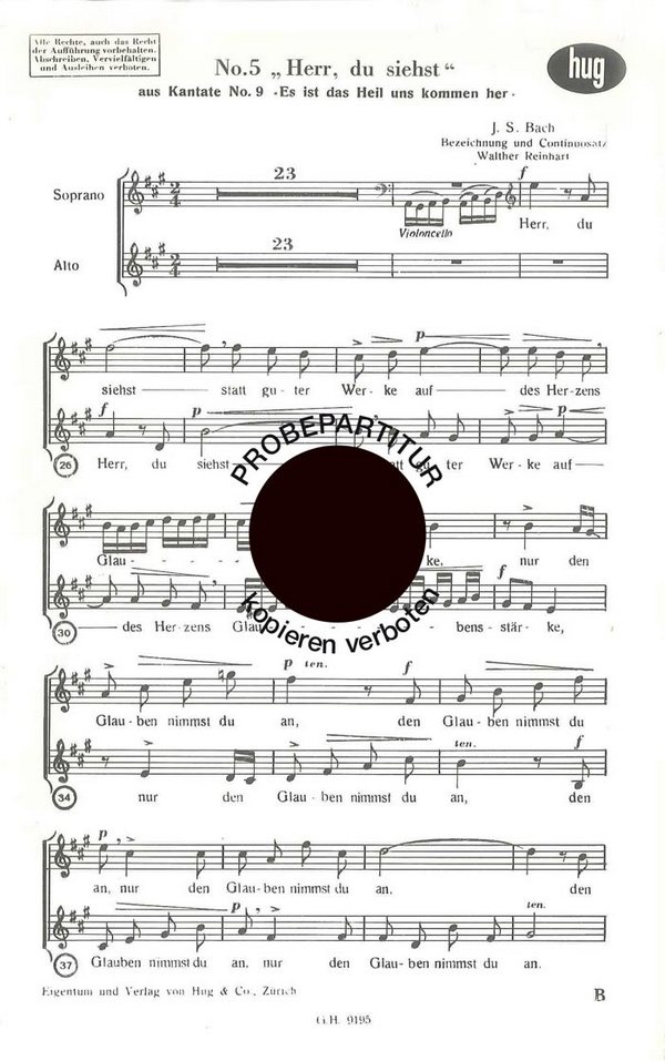 Bach, Johann Sebastian, Herr du siehst  Frauenchor  