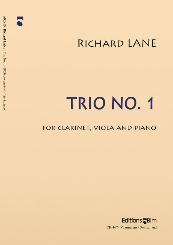 LANE Richard, Trio N° 1&nbsp;&nbsp;clarinet in Bb, viola and piano&nbsp;&nbsp;